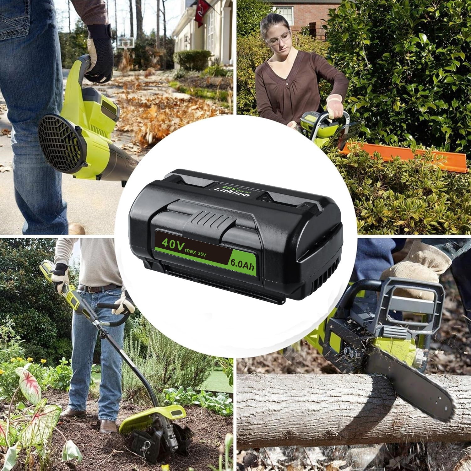 40V 6.0Ah Lithium Battery for Ryobi 40V OP4060 OP4015 OP4026 OP40261 OP40201 OP4030