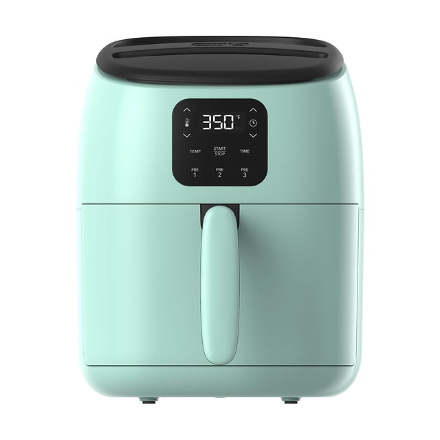 DASH Tasti-Crisp™ Horno freidora de aire eléctrico, 2.6 cuartos de galón, Aqua – Freidora de aire compacta para alimentos más saludables en minutos, ideal para espacios pequeños, apagado automático,