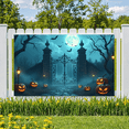 thumbnail image 5 of Halloween Theme Decorative Banner Spooky Atmosphere Jack o Lanterns Gate Design for Outdoor Decorating Holiday Party Night, 5 of 5