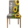 thumbnail image 2 of KXMDXA Autumn Sunflowers Wood Pattern Stretch Chair Cover Protector Seat Slipcover for Dining Room Hotel Wedding Party Set of 6, 2 of 6