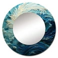 thumbnail image 2 of Designart "Glacier Glacial Sprial Painting I" Glacier Round Mirror Wall Décor Coastal - Large Teal Round Mirror - Round Mirror 29" x 29" Inch, 2 of 5