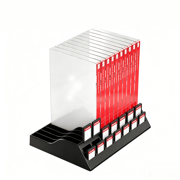 For Game Card Storage Rack Compatible with Switch 14 Slots Game Case Holder Desktop Game Cartridge Organizer Black