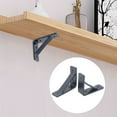 thumbnail image 4 of 2Pcs Shelf Bracket L Shape Metal Corner Rack Bracket Brace Shelf Right Angle Bracket Black, 4 of 16