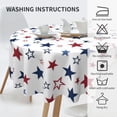 thumbnail image 4 of 4th of July Tablecloth Round 70 Inch,White Red Blue Patriotic Stars Table Cloth,Stain Resistance Polyester American Independence Day Farmhouse Table Covers for Kitchen Dining Parties Picnic, 4 of 6