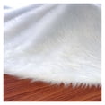 thumbnail image 4 of Christmas Tree Skirt Long-Pile Style With Embroidered Sequins, Pure White & Multi-Color Waterfall Faux Rabbit Fur, 4 of 6