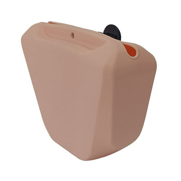 Bolsa De Silicona Para Perros Con Clip De Cierre, Portátil, Para La Cintura, Para Adiestramiento De Perros, Riñonera, Bolsa De Mano Para Pasear Al Perro Con Clip Para La Cintura, Color Albaricoque