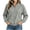 AA01-Gray-Sweatshirt, variant on Quarter Button Henley Sweatshirts for Women Casual Stand Collar Long Raglan Sleeve Tops Trendy Solid Color Daily Pullover L