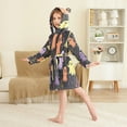 thumbnail image 4 of FORMRS Niños Bathrobe Unisex Hooded Robe Soft Plush Pajamas Sleepwear, Size 2-3T, Yellow Halloween Ghosts, 4 of 7