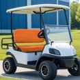 thumbnail image 2 of Yuyamidu Orange Golf Cart Bench Seat Cover Backrest Cover Summer Golf Cart Seat Cushion Fashion Club Car Seat Protector Universal Fit 2-Seat Golf Cart, 2 of 7