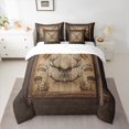 thumbnail image 2 of Manfei Tribal Western Deer Bedding Comforter Set 7pcs, Rustic Farmhouse King Bedding Sets, Brown Lodge Cabin Bed Sheets, Breathable Home Decor, 2 of 7