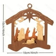thumbnail image 6 of Vrorvz Wooden Nativity Hanging Ornament Christmas Decorations Christmas Ornaments Close Nature Wood Craft Crackproof Polished Indoor Centerpiece Mantel 3.9In Brown, 6 of 7