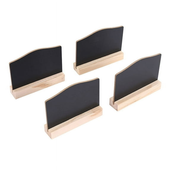 4 PCS Mini Chalkboard Signs for Chalk Sign,Food Labels Message Board Signs for Party Restaurant Wedding,4 x Mini Tabletop Chalkboard Sign,black & wood color