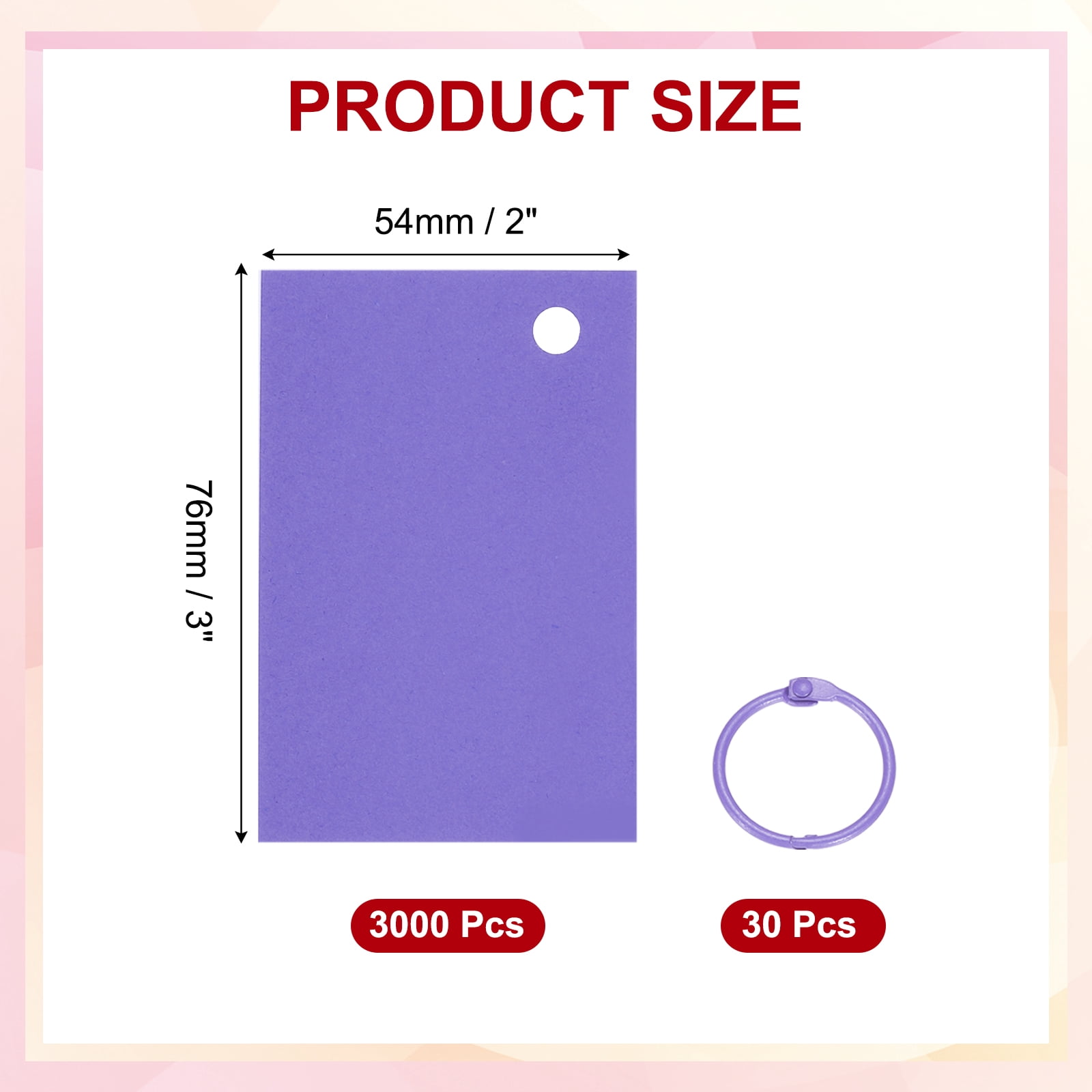 3"x2" Blank Paper Business Cards 3000 Pack Small Index Flash Cards Words Message Note Card Mini Paper Tags for DIY Craft Scrapbooking, Purple