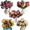 thumbnail image 7 of SPRING PARK 8Pcs Artificial Peony Silk Flowers Fake Peonies Vintage Bouquet Home Table Centerpieces Wedding Decoration, 7 of 7