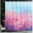 thumbnail image 4 of Ambesonne Japanese Shower Curtain, Cherry Spring Theme, 69"Wx75"L, Purple Pale Blue, 4 of 5
