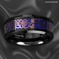thumbnail image 3 of Tungsten Rings for Men Wedding Bands for Him Womens Wedding Bands for Her 8mm Black Rose Gold Celtic Dragon Attractive, 3 of 8