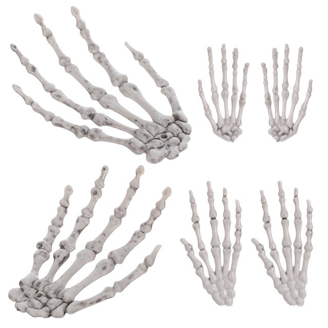 Minkissy 3 Pairs Decoration Outdoor Small Skeleton Hand Plastic For Haunted House And Bar