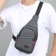 thumbnail image 4 of Mochila impermeable de nailon para el pecho – Mensajero de hombro ligero, multicompartimento, puerto para auriculares, viaje resistente al exterior, gris/negro/azul/verde ejército, 30x17x5cm, 4 of 6