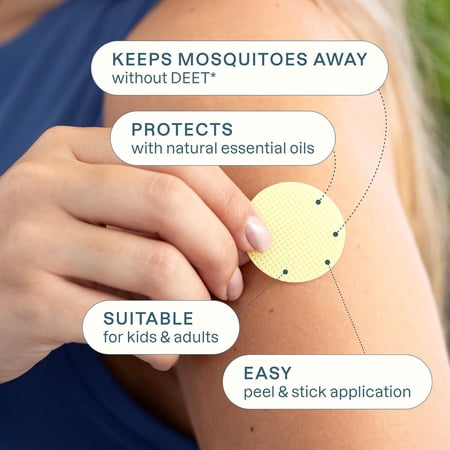 Cliganic Natural Outdoor Mosquito Repellent Set for Kids and Adults, 20 Bracelets and 30 Stickers