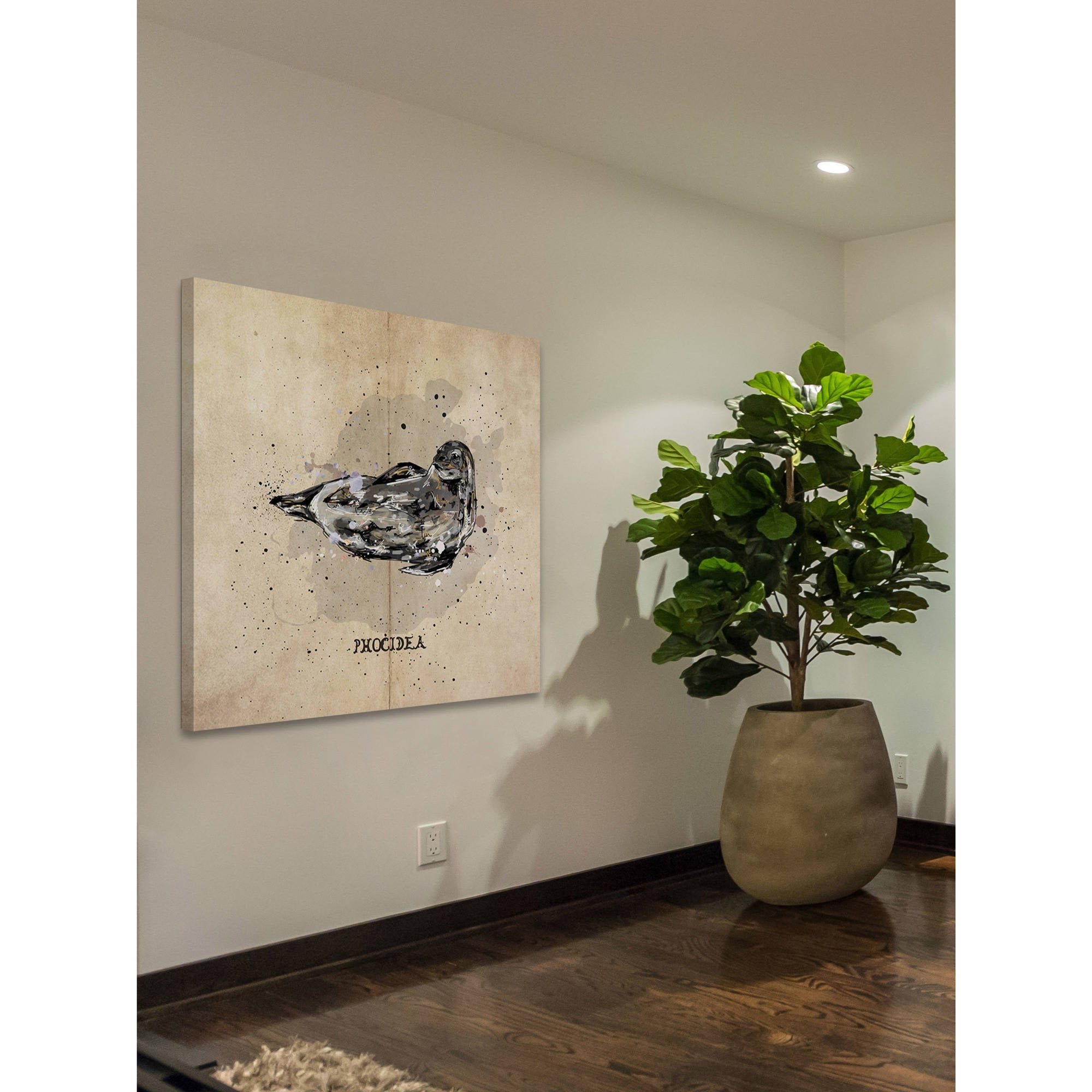 "Phoque" Painting Print on Wrapped Canvas