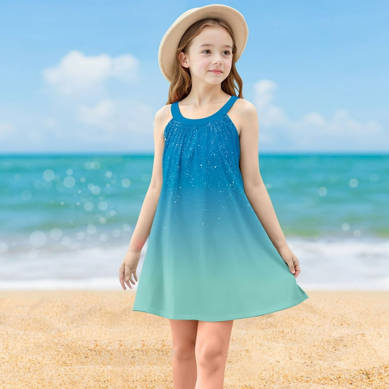 Moocorvic Girls Dresses Sleeveless Summer Swing Sundress Kids Outfits Gradient Printed Casual Sling Dress 13-14 Years,Blue - Walmart.com Moocorvic Girls Dresses Sleeveless Summer Swing Sundress Kids Outfits Gradient Printed Casual Sling Dress 13-14 Years,Blue - Walmart.com