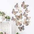 thumbnail image 3 of XMMSWDLA Bathroom Wallpaper12pcs 3d Metal Texture Hollow Butterfly Wall Stickerkhaki Inspirational Wall Decor, 3 of 6