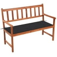 thumbnail image 5 of vidaXL Outdoor Patio Bench Wooden Garden Bench with Cushion Solid Wood Acacia, 5 of 20