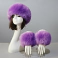 thumbnail image 1 of Conjunto de dos piezas de gorro y puños para otoño e invierno, cálido gorro de piel sintética con puños Mao de imitación de zorro, gorro de comercio exterior, 1 of 5