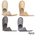 thumbnail image 2 of CSCHome 4PCS Spa Slippers, Disposable Slippers Non-slip Closed Toe House Slippers for Guests Comfortable Linen Keep Dry for Women and Men, 2 of 7