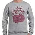 thumbnail image 2 of Knit Happens Sweatshirt Unisex 2X-Large Grey, 2 of 5