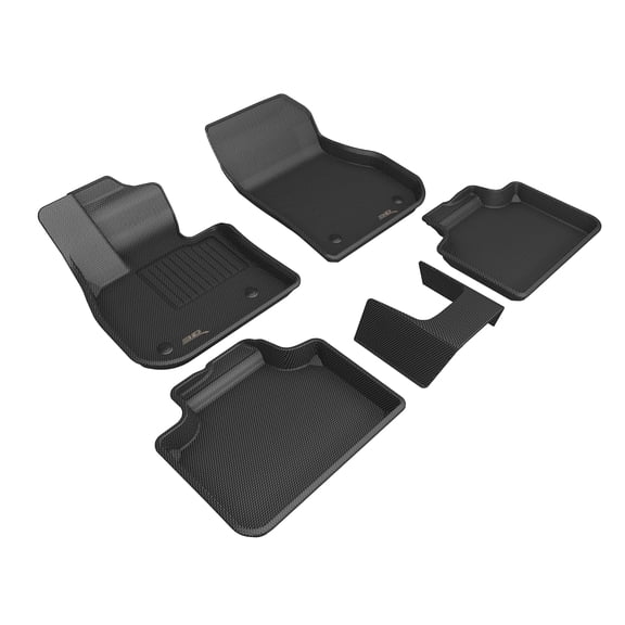 3D MAXpider Custom Fit Kagu Floor Mat (Black) Compatible with BMW X2 2023-2024 - Full Set