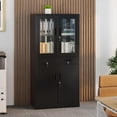 thumbnail image 1 of EastVita Armoire de Rangement en Métal Verrouillable Armoire de Rangement Verrouillable avec 2 Tiroirs et 2 Tablettes Ajustables, 1 of 7