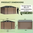 thumbnail image 4 of Homall 10x10ft Outdoor Metal Storage Shed with Lock, Durable Steel Backyard Shed, Brown, 4 of 7