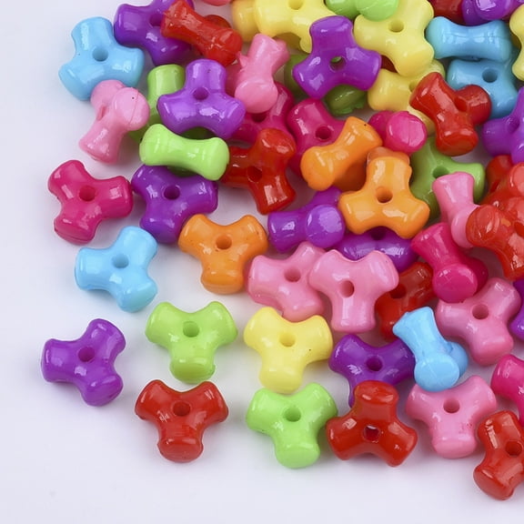 500gs Opaque Acrylic Beads Triangle Mixed color 9.5x10.5x5mm Hole: 1.8mm about 2100pcs/500g