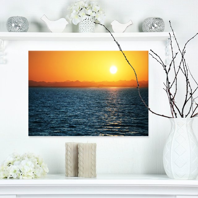 Belle Vue sur la Rivière au Coucher du Soleil - Grande Impression de Toile de Bord de Mer