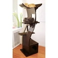 thumbnail image 2 of The Refined Feline Lotus Cat Tower, Smoke, 2 of 9
