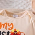 thumbnail image 7 of Gerichy My First Thanksgiving Baby Boy Outfit Long Sleeve Bowtie Romper Suspender Pants with Hat 3 Piece Clothes Set 0-18 Months, 7 of 7
