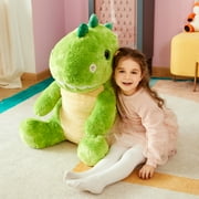 IKASA Giant Dinosaur Stuffed Animal Plush Toy,Large Jumbo Dinosaur 23 Green Huge Cute Soft Toys,Big Size Fluffy Plushy Fat Oversized Plushie,Gifts for Kids Girls Boys Girlfriend Children