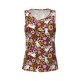 thumbnail image 4 of Xecao Flower Bunny print women's scoop neck, loose-fit workout tank tops for the gym., 4 of 9