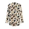 thumbnail image 6 of Garronmavis Womens Long Sleeve Cardigan Sweater for Fall Jacket Stretch Blouses for Women Dressy Casual Draped Top Plus Size Brown Cow Prints, 6 of 6