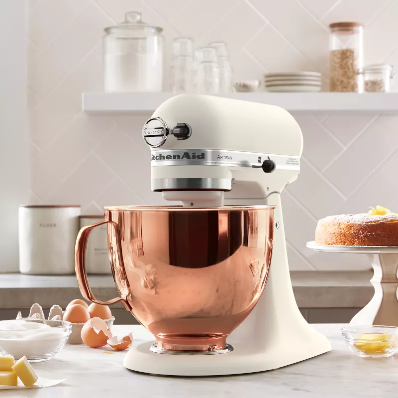 KitchenAid 5qt 10-Speed Stand Mixer with Copper Bowl Fresh Linen - Hearth & Hand™ with Magnolia: Metal, 325W, 22.8 lbs