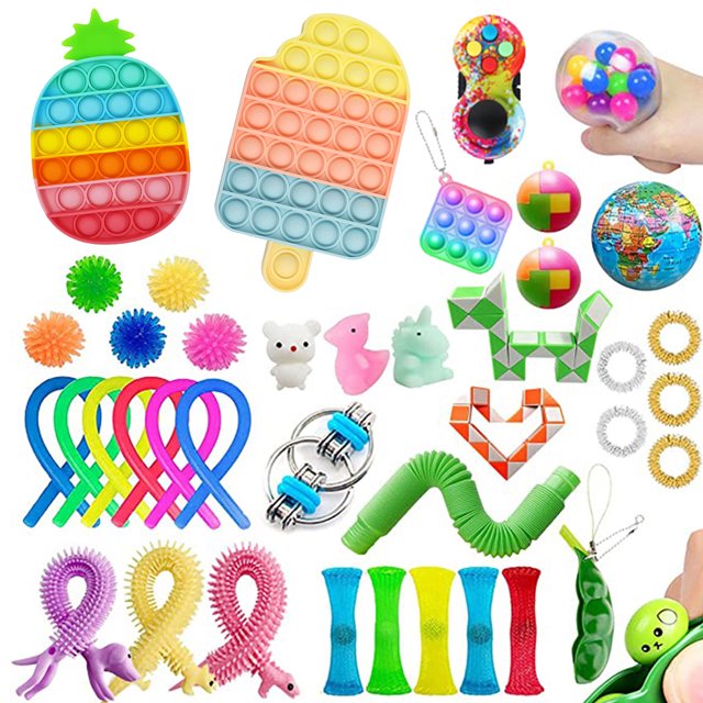 SUNSIOM Press Type Decompression Toy Kit, Stress Relief Toys Set for Child