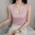 thumbnail image 4 of ITSAME Women's Tank Tops Scoop Neck Stretchy Sleeveless Shirts Summer Tunic Casual Tops Pink Size Free Size, 4 of 5