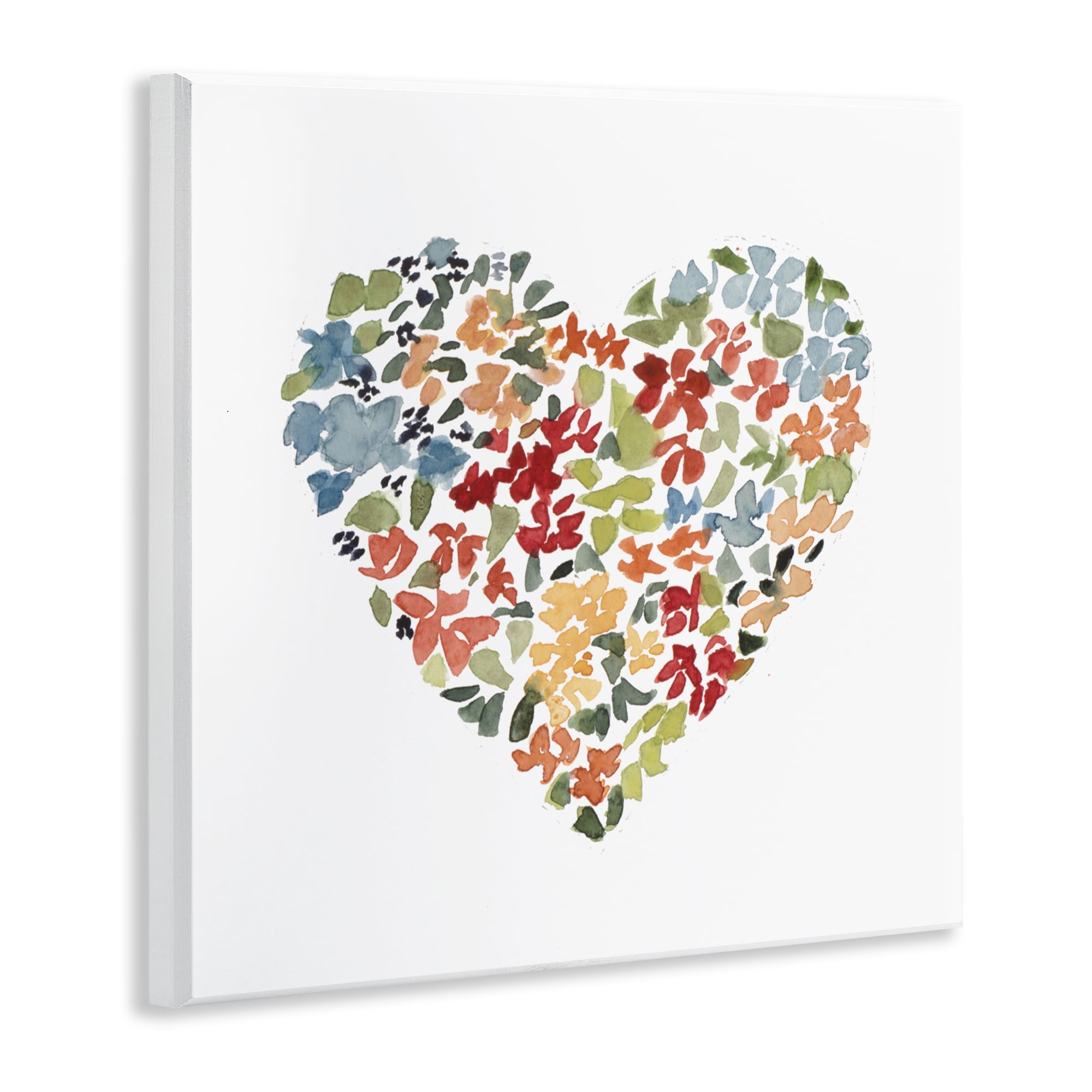 Stupell Industries Blooming Earth Tone Heart Wall Plaque Art, design by Lanie Loreth