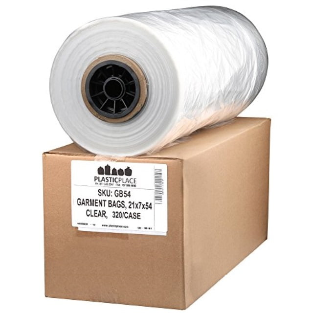 plasticplace.65 mil clear garment bags, 21"x7"x54",320count Walmart
