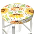 thumbnail image 3 of Lsque Autumn Theme Pattern Round Bar chair cushion covers Velvet Fabric Premium Comfort Protects from Scratches and Stains for 14-17 Inch Chair-13 inch, 3 of 7