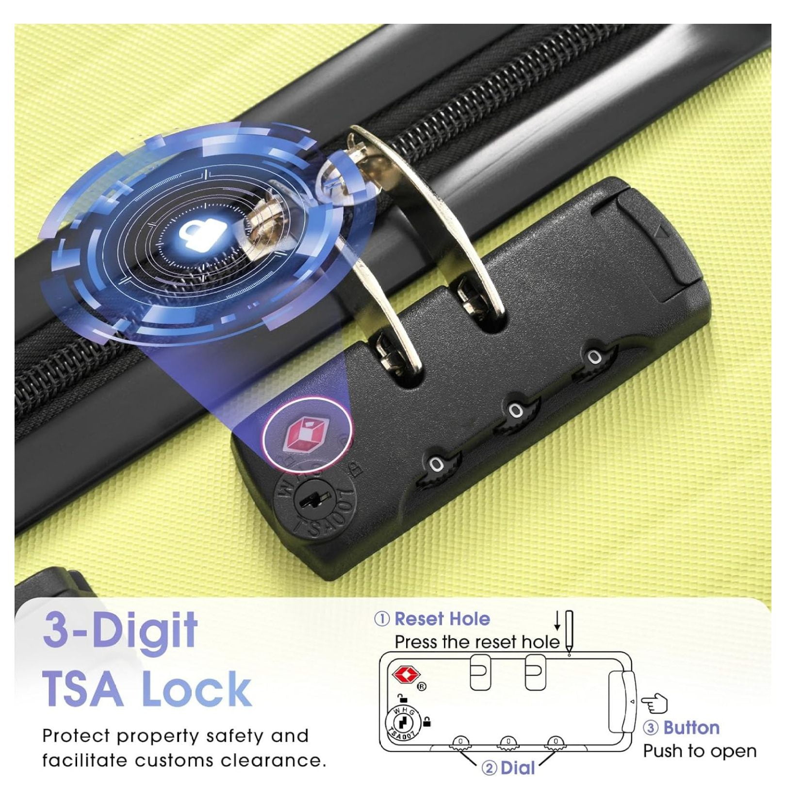 SONGMY Luggage Set 3 Piece, Lightweight Durable ABS Suitcases with Spinner Wheels and TSA Lock, Carry-on & Checked Travel Luggage