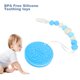 thumbnail image 4 of Juguetes para la dentición del bebé para bebés de 3 a 12 meses, mordedores de silicona con soporte para cuentas de alivio y clips para chupete, diseño de galletas para niños y niñas (azul) sincero  electrónico, 4 of 5