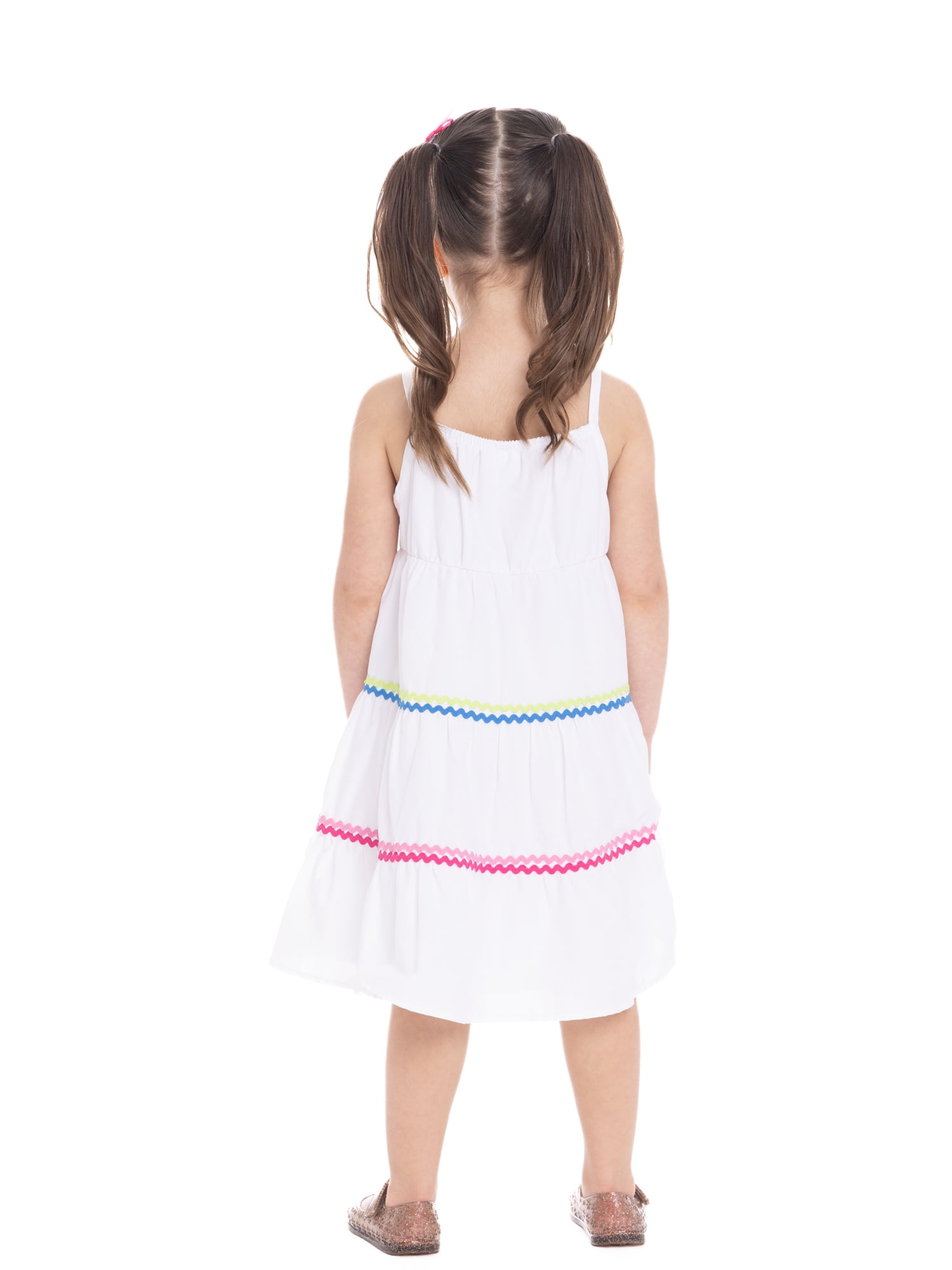 Wonder Nation Toddler Girls Cotton Sleeveless Dress with Ric Rac Trim, Sizes 12M-5T