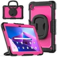 thumbnail image 2 of For Lenovo Tab M10 Plus (3rd Gen) Case 10.6 inch, 360 Rotating Shockproof Cover with Stand, Handle, Shoulder Strap (TB-X6C6/TB-X606), Rose Panel, 2 of 7